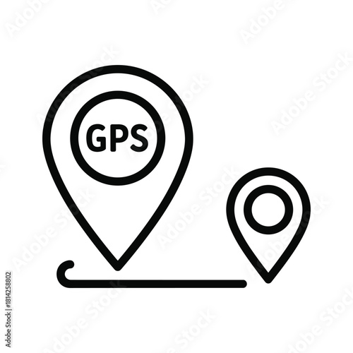 Gps navigation route tracking with two location pins, illustrating a journey or destination path Free Download Gps navigation route tracking with two location pins, illustrating a journey or destination path - GFXLoad