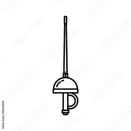 A foil isolated on, a fencing sword with a flexible blade used for thrusting attacks