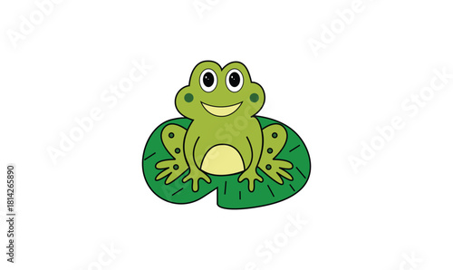 Cartoon frog vector illustration.