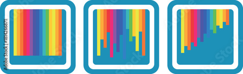 Colored buttons, system web buttons with colored stripes