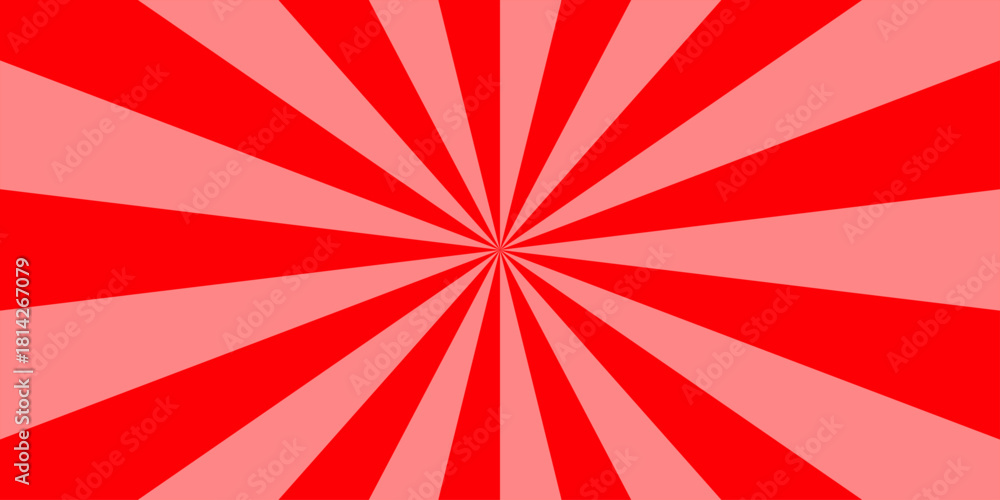 Fototapeta premium Spiral starburst and striped pattern abstract geometric retro sunrays line wavy texture. Vector red sun rays sunburst texture background. used for the web, banner and cartoon etc. top view.