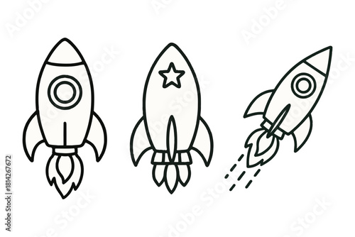 Outline Rocket Set Ignite Your Imagination with Space Exploration, Innovation, and Futuristic Endeavors