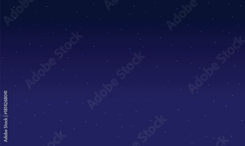 Dark blue sky background with scattered shining stars.