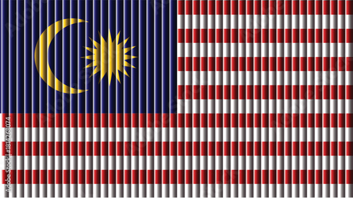 The national flag of malaysia with red and white stripes and a blue canton