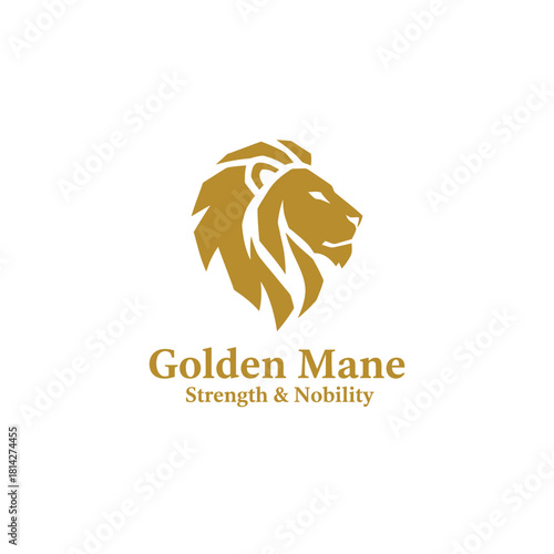 A bold golden lion head symbolizes strength, leadership, and nobility, perfectly representing the powerful identity of Golden Mane.