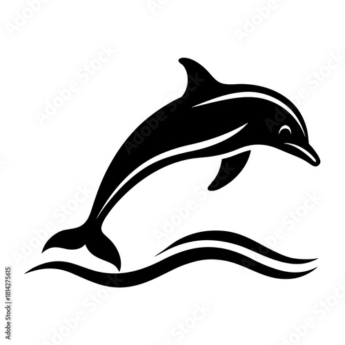 graceful dolphin leaping above waves  continuous.svg