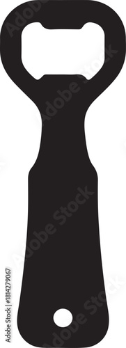 Bottle opener tool icon silhouette, Beer bottle opener