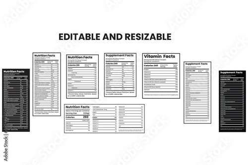 supplement facts and vitamin facts template nutrition facts template