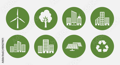 Green Energy and Sustainable City Development: Ecological Icons in a Circular Design
