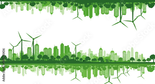 Green Energy Cityscape: Sustainable Urban Development with Renewable Power Sources