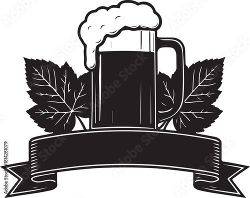 Craft Beer Mug EPS | Bar Logo Silhouette | Minimal Vector Icon