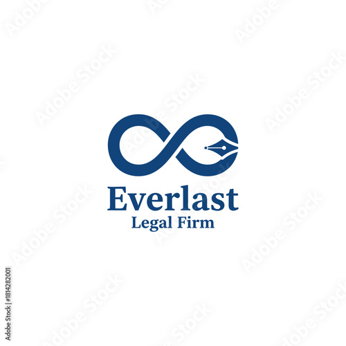 A professional logo featuring an infinity symbol merged with a fountain pen tip, representing enduring trust, commitment, and expertise in legal services.