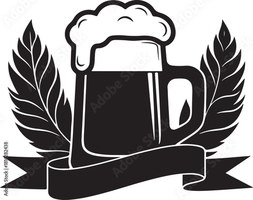 Craft Beer Mug EPS | Bar Logo Silhouette | Minimal Vector Icon