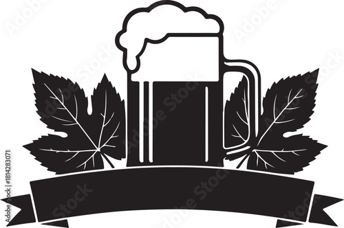 Craft Beer Mug EPS | Bar Logo Silhouette | Minimal Vector Icon