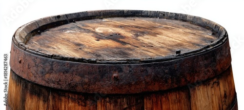 Wallpaper Mural The barrel with rustic wooden top and aged metal hoops isolated on white Torontodigital.ca