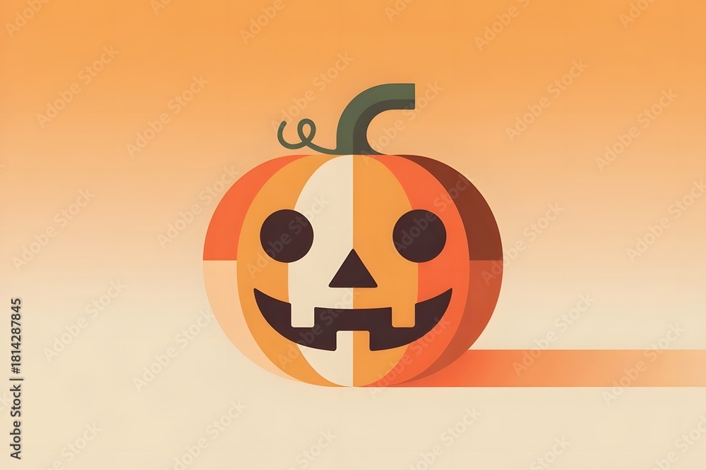 Fototapeta premium Stylized halloween jack-o-lantern graphic illustration design