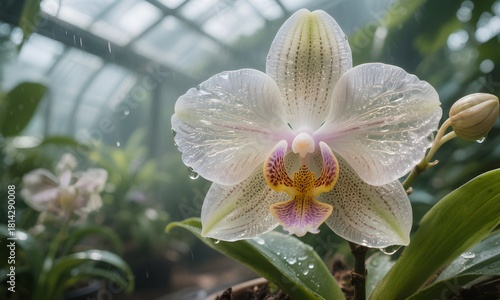 Rare Orchid in Tropical Greenhouse