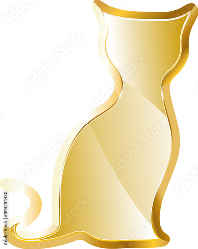cat gold icon. Isolated on transparent background.