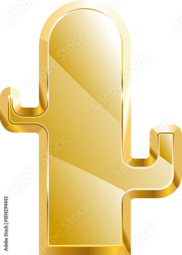 cactus gold icon. Isolated on transparent background.