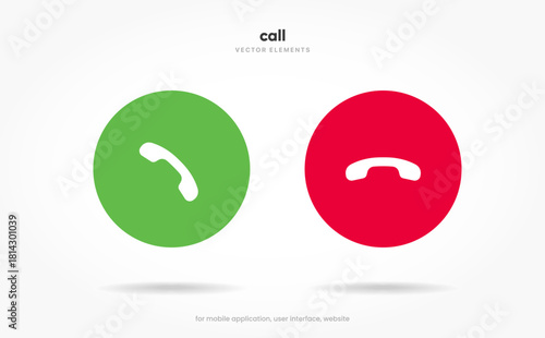 Phone calling icon set. Streaming icon set. Video call buttons set. Collection of internet conversation buttons. A set of video communication elements. Stock vector EPS10.