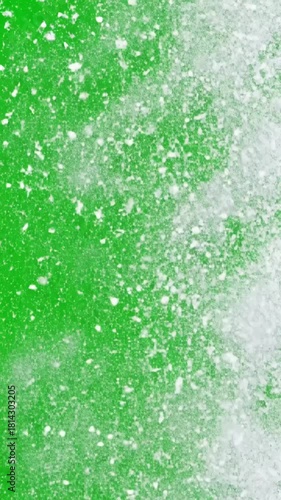 Winter Season with snowflake screen wipe transition distortion, green overlay, glitch, static noise, scan lines on black background, 4k animated video loop