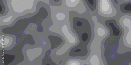 Organic abstract topographic map contour lines in shades of gray and blue, forming a textured pattern for backgrounds and design elements