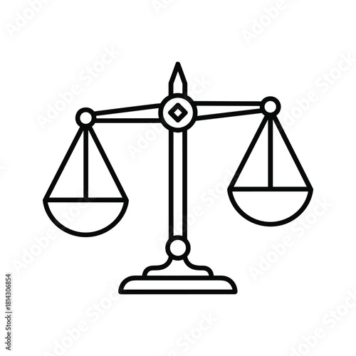 Illustration of a balance scale, isolated on, symbolizing justice, equality, and equilibrium