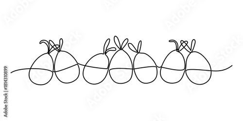 Happy Easter with easter eggs and rabbit. Ilustration vector 	