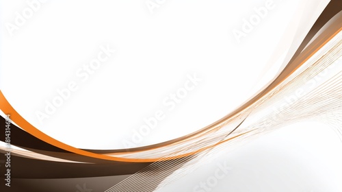 Abstract brown and orange curved lines on white background, used as graphic design element