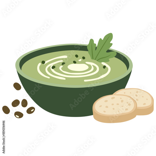 Sup Zucchini Zucchini Soup Illustration
