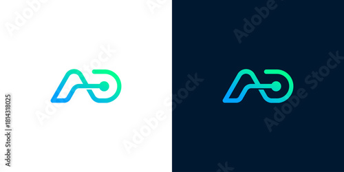 Elegant Abstract AO Logo Design with a Modern Tech Vibe for Business and Innovation
