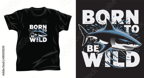 shark graphic vector t shirt design print.