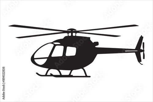 Black Silhouette Helicopter Icon Design