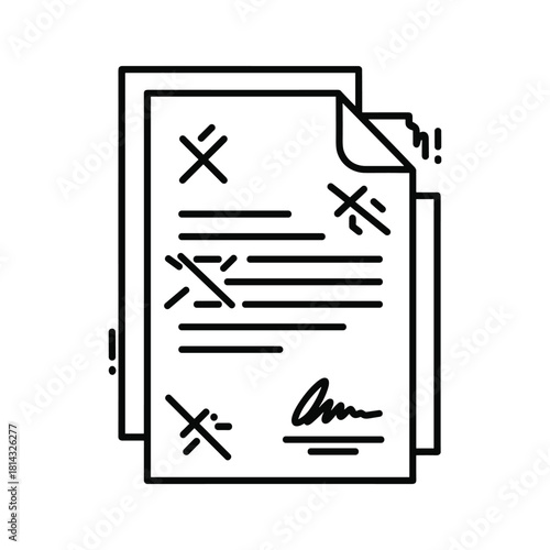 Rejected document isolated on, representing denial, cancellation, or failure in paperwork