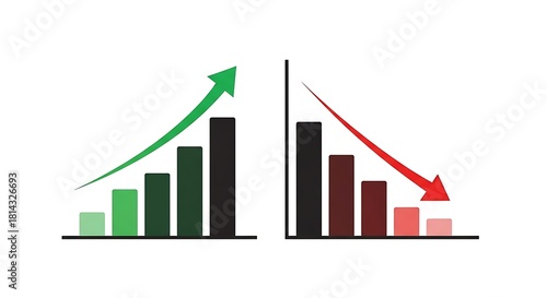 Free Download Financial growth and decline charts with upward and downward arrows - GFXLoad