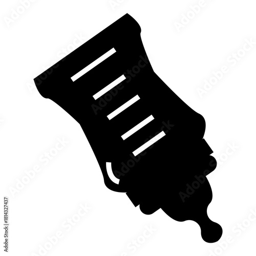 black baby milk bottle glyph icon illustration vector