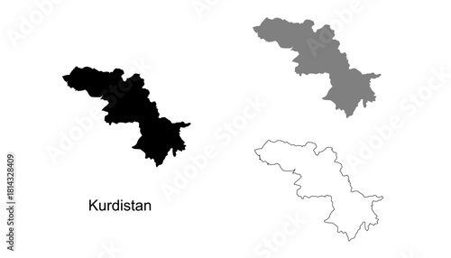 Foto Set of Kurdistan Map Design