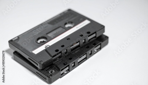 Old music cassette on a white background
