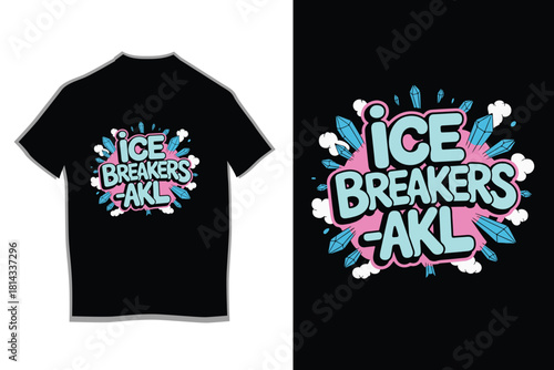Ice Breakers AKL Cartoon Bubble Lettering Design
