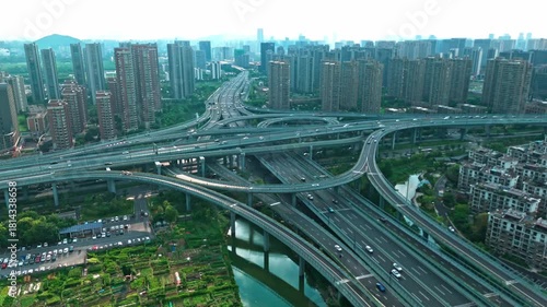 Hangzhou Highway Interchange Rainbow Bridge Elevated Expressway Junction China Urban Infrastructure