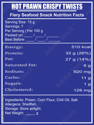 Hot Prawn Crispy Twists Fiery Seafood Snack Nutrition Facts prawn twists