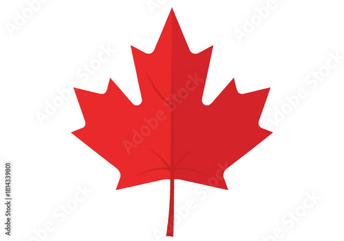 Iconic Red Maple Leaf Vector | Canadian Symbol Autumn Nature Graphic