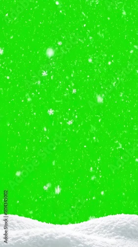 Loopable Animation Utility with natural winter snow christmas loop background green screen alpha snowdrifts falling snowflake snowflakes merry happy new year xmas snowfall snowball distortion
