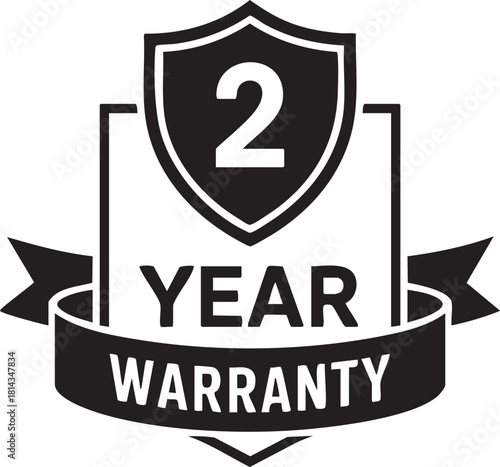2 Year Warranty Badge Vector Design