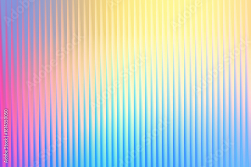 Abstract vertical ribbed background with vibrant holographic color gradient