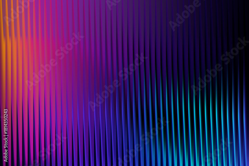 Abstract background with vertical lines and vibrant neon color gradient
