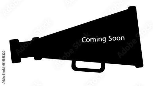 Exciting announcement coming soon with bold megaphone design, perfect for marketing campaigns and promotional materials, attention grabbing visual