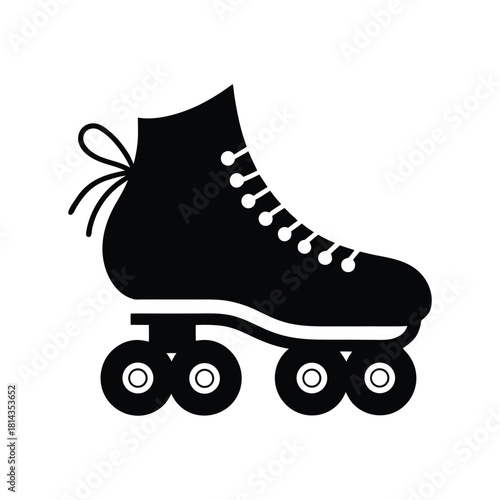 Classic quad roller skate icon, retro sport and hobby symbol Vector
