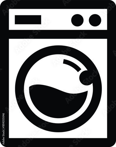 Washing Machine Icon, Washing machine line icon symbol for laundry and household appliance vector