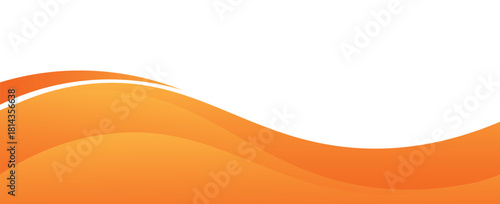 Vector orange line background curve element with white space for text and message design, overlapping layers, vector illustration